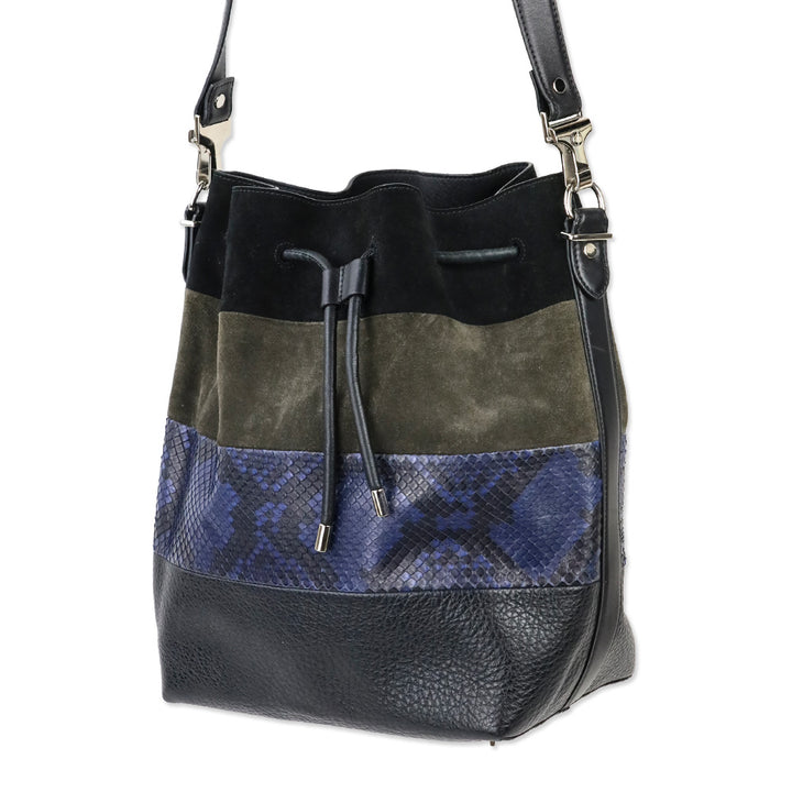 Proenza Schoulder Multi Patchwork Leather Medium Bucket Bag