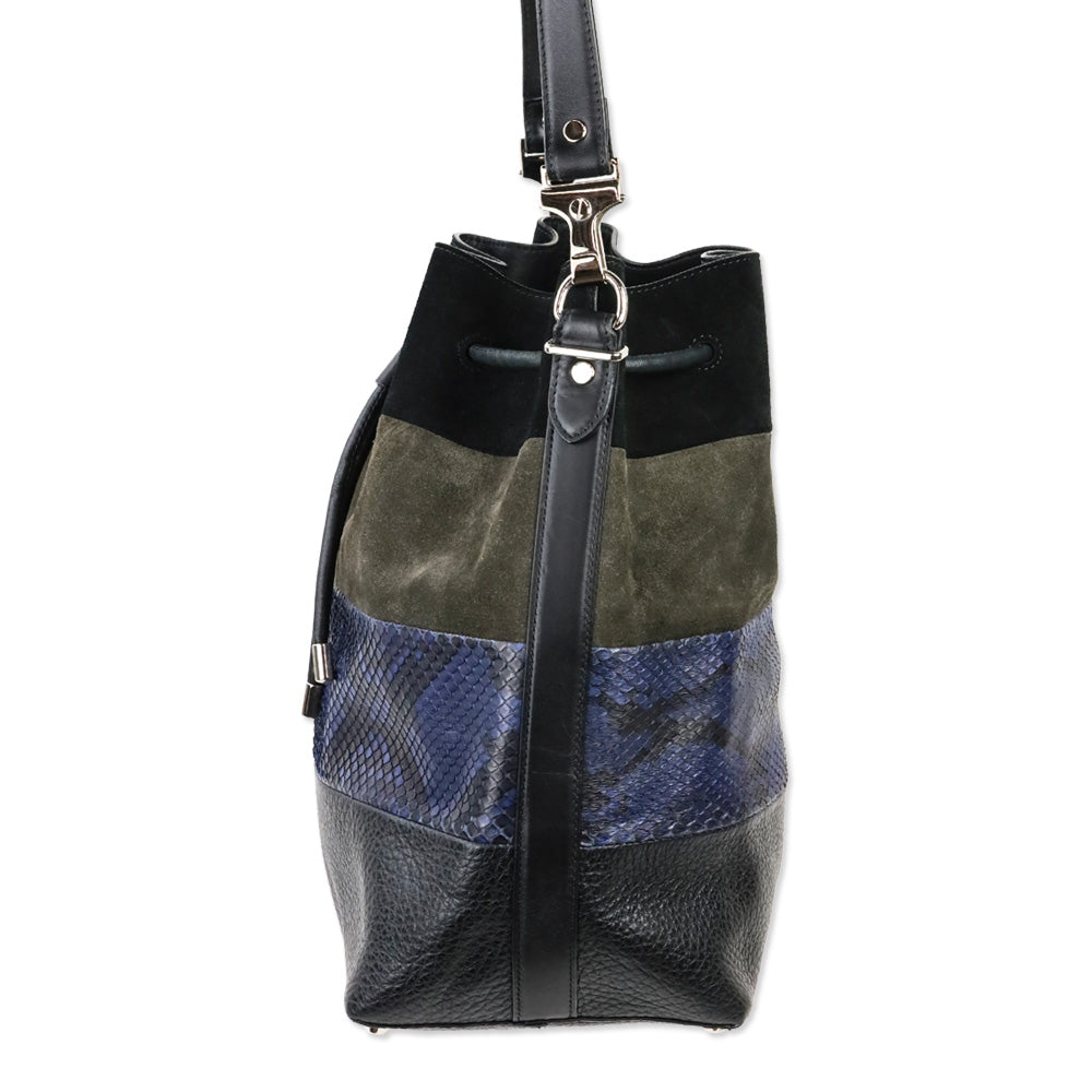 Proenza Schoulder Multi Patchwork Leather Medium Bucket Bag