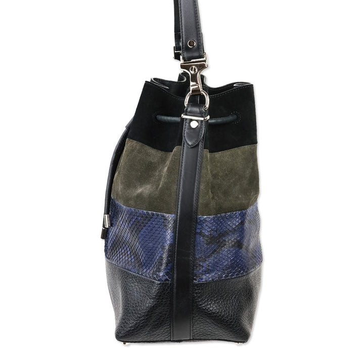 Proenza Schoulder Multi Patchwork Leather Medium Bucket Bag