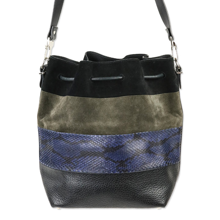 Proenza Schoulder Multi Patchwork Leather Medium Bucket Bag