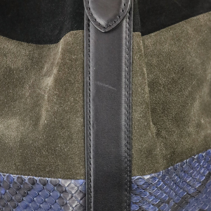 Proenza Schoulder Multi Patchwork Leather Medium Bucket Bag