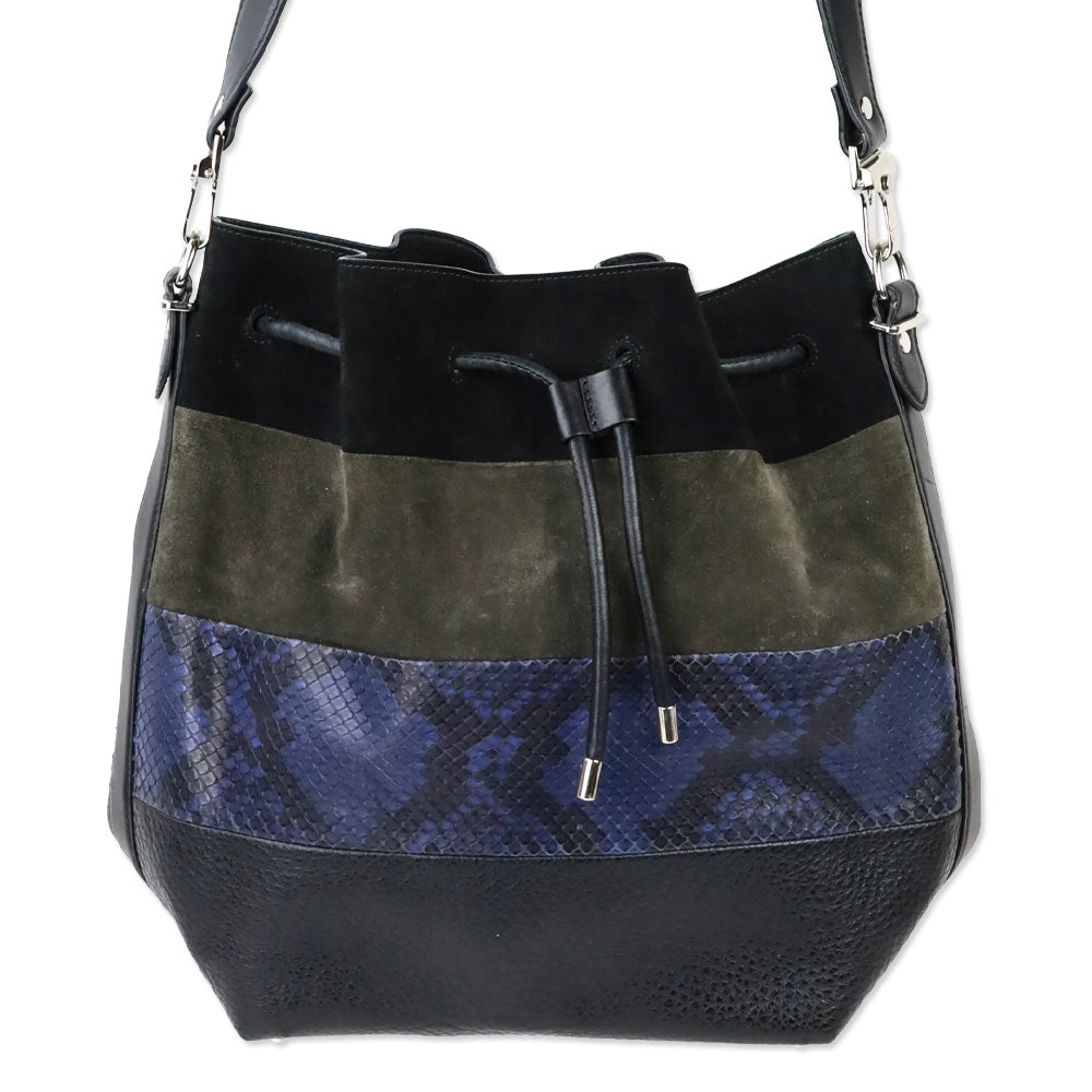 Proenza Schoulder Multi Patchwork Leather Medium Bucket Bag
