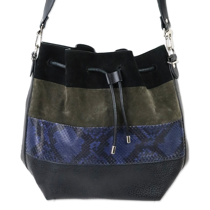 Proenza Schoulder Multi Patchwork Leather Medium Bucket Bag