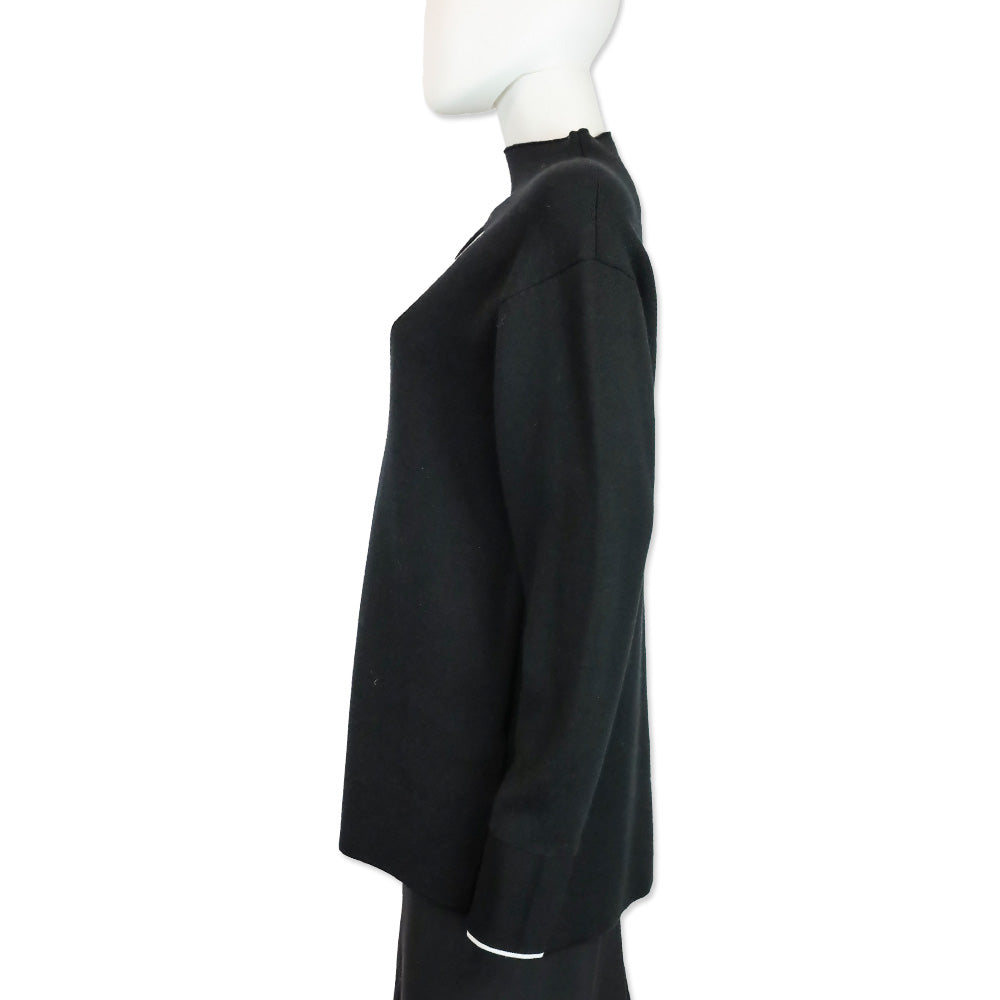 Proenza Schouler Black Cashmere Heart Cut-Out Turtleneck