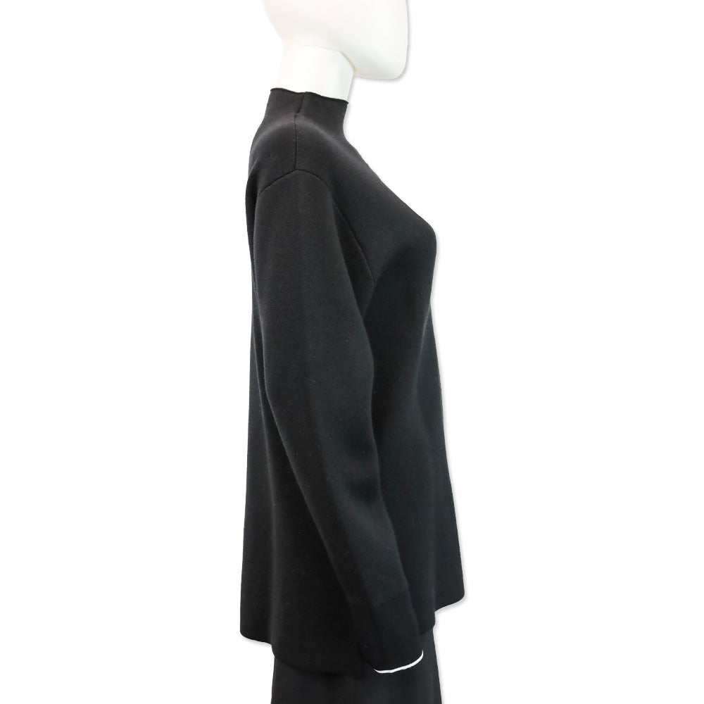 Proenza Schouler Black Cashmere Heart Cut-Out Turtleneck