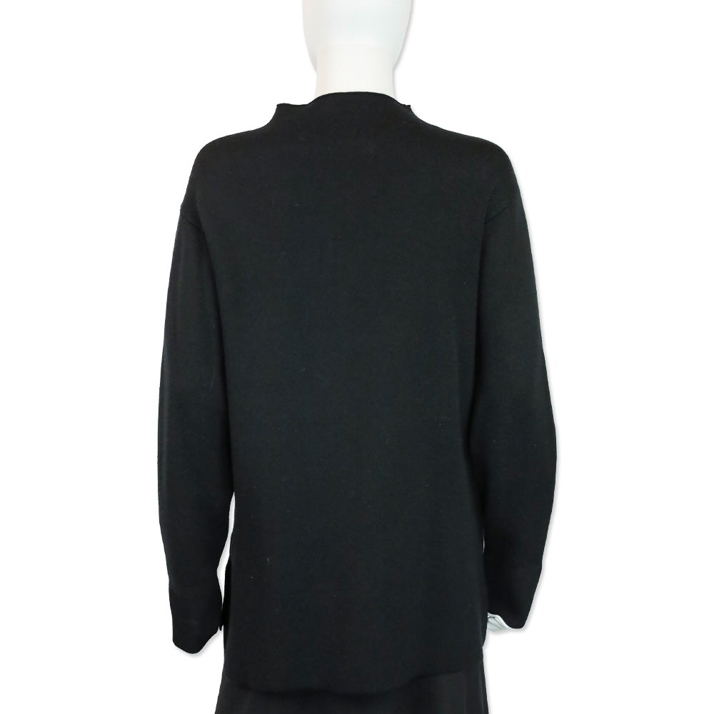 Proenza Schouler Black Cashmere Heart Cut-Out Turtleneck