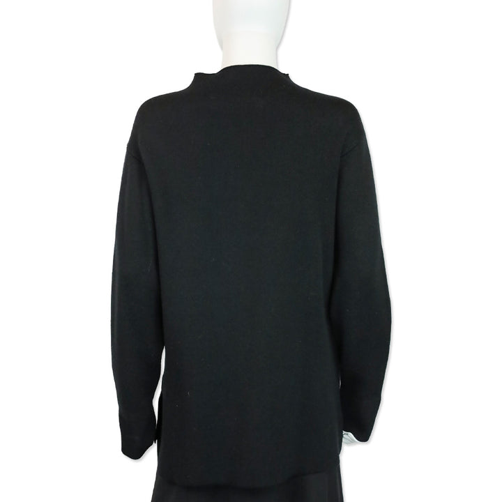 Proenza Schouler Black Cashmere Heart Cut-Out Turtleneck