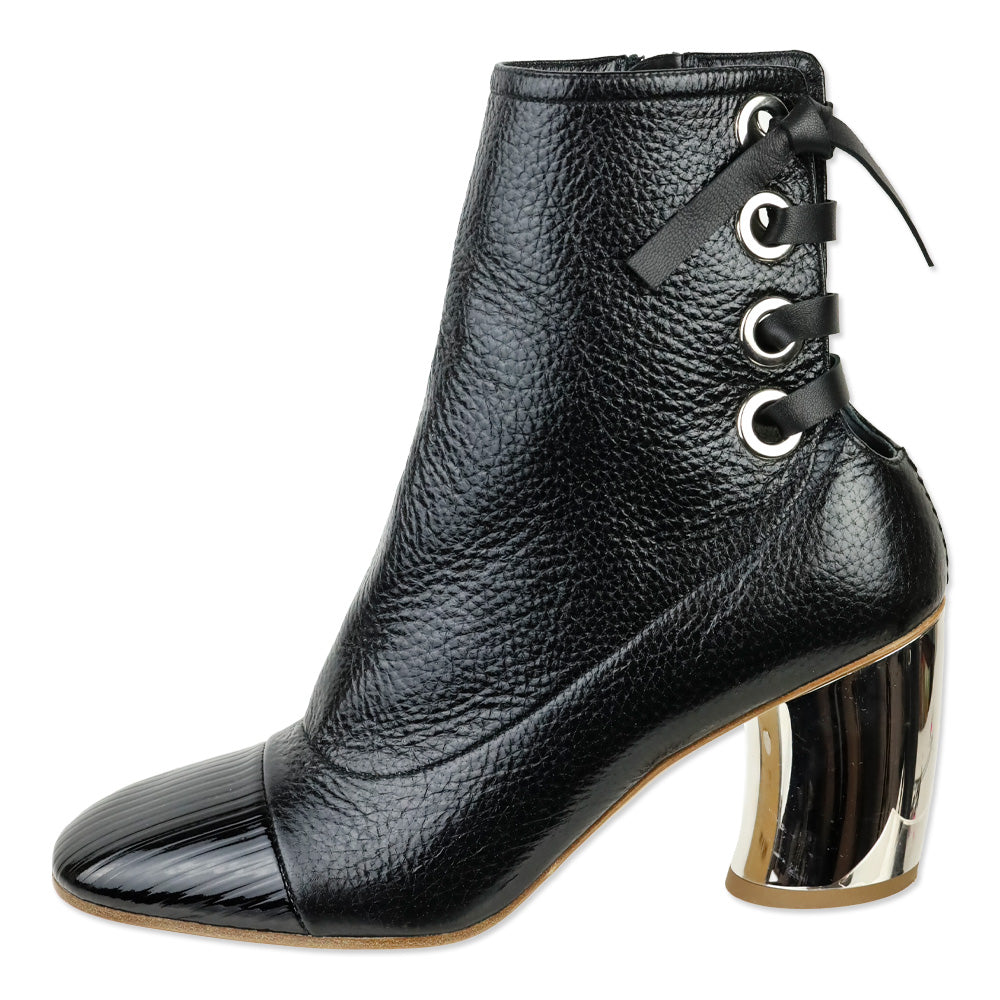 Proenza Schouler Black Leather 70 Eyelet Boots