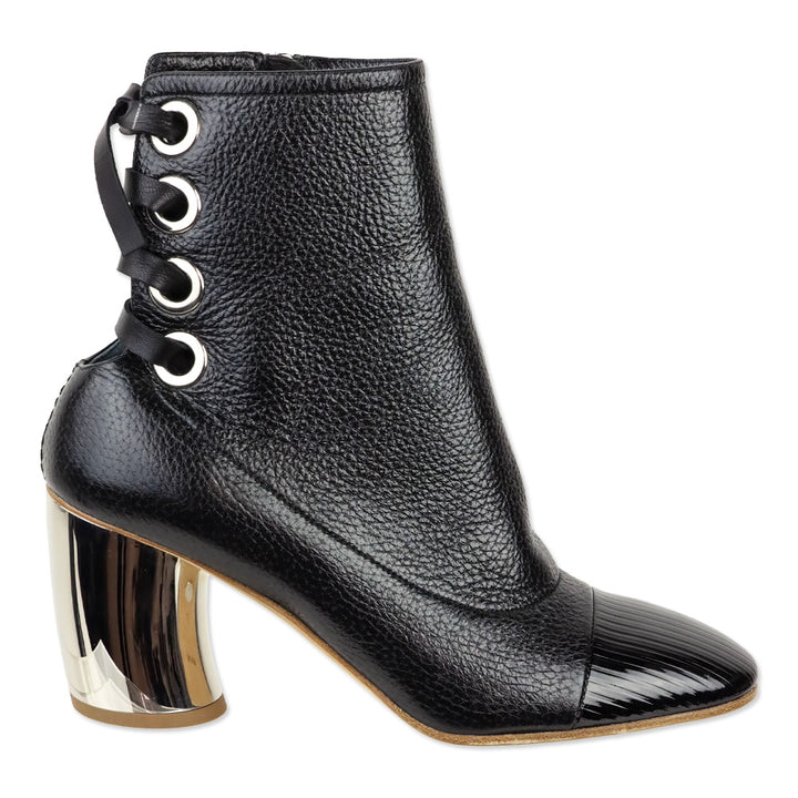 Proenza Schouler Black Leather 70 Eyelet Boots