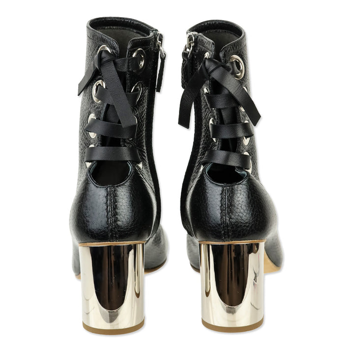 Proenza Schouler Black Leather 70 Eyelet Boots