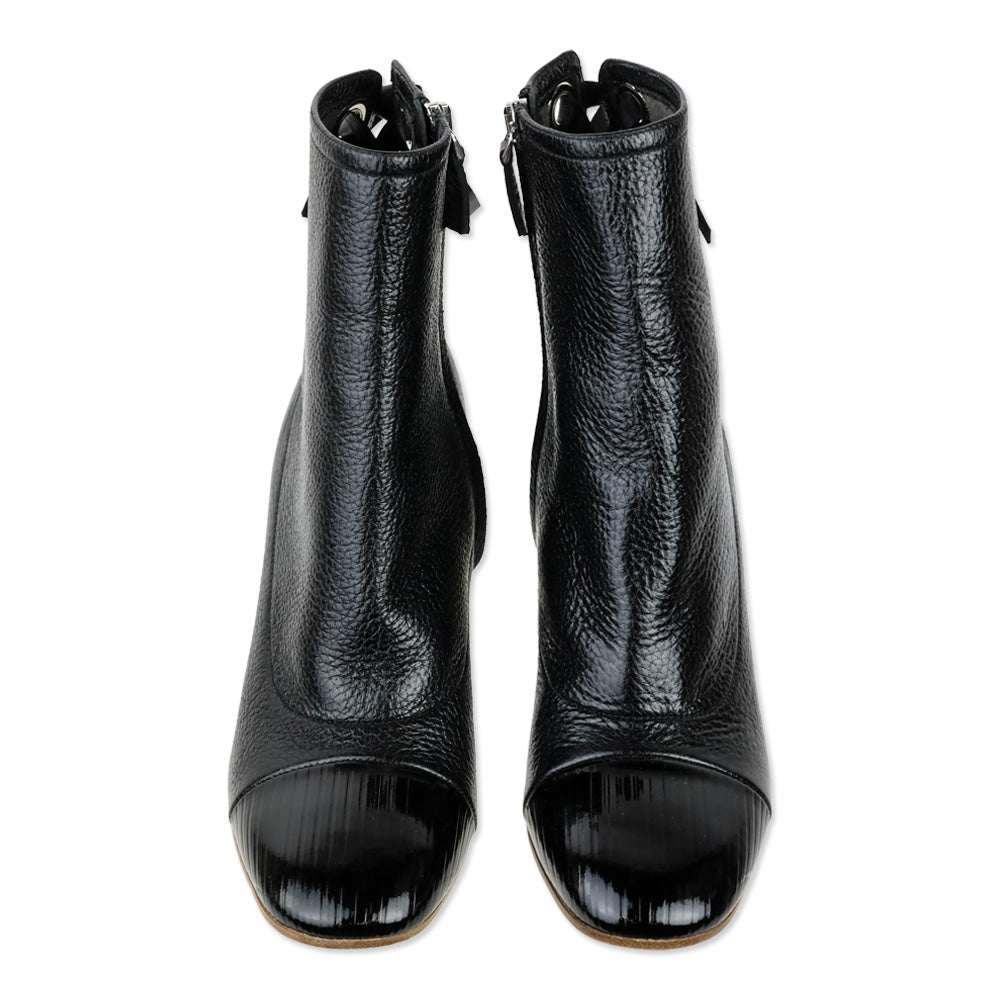 Proenza Schouler Black Leather 70 Eyelet Boots