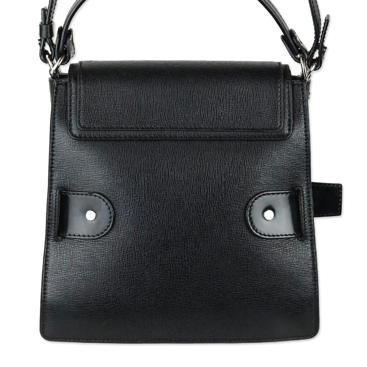 Proenza Schouler Buckle Trapeze Black Grained Leather Bag