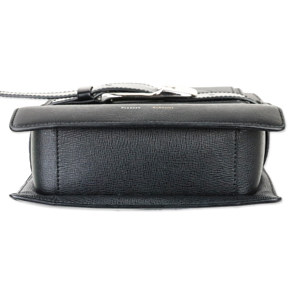 Proenza Schouler Buckle Trapeze Black Grained Leather Bag