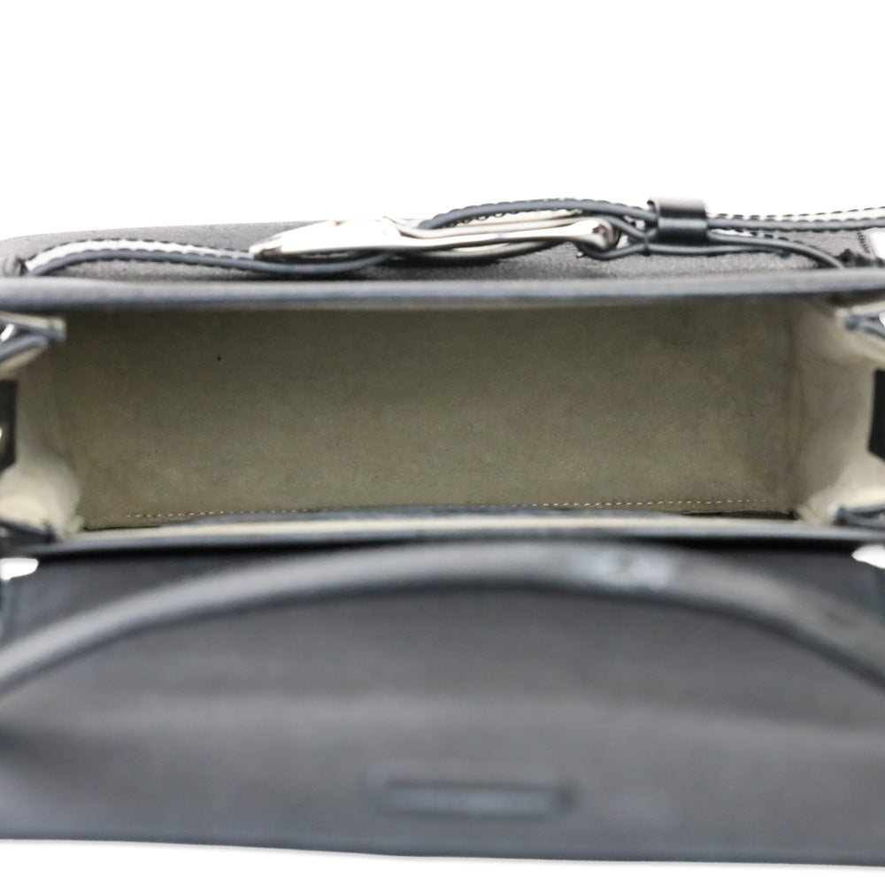 Proenza Schouler Buckle Trapeze Black Grained Leather Bag