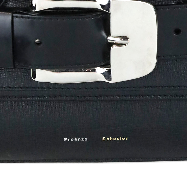 Proenza Schouler Buckle Trapeze Black Grained Leather Bag