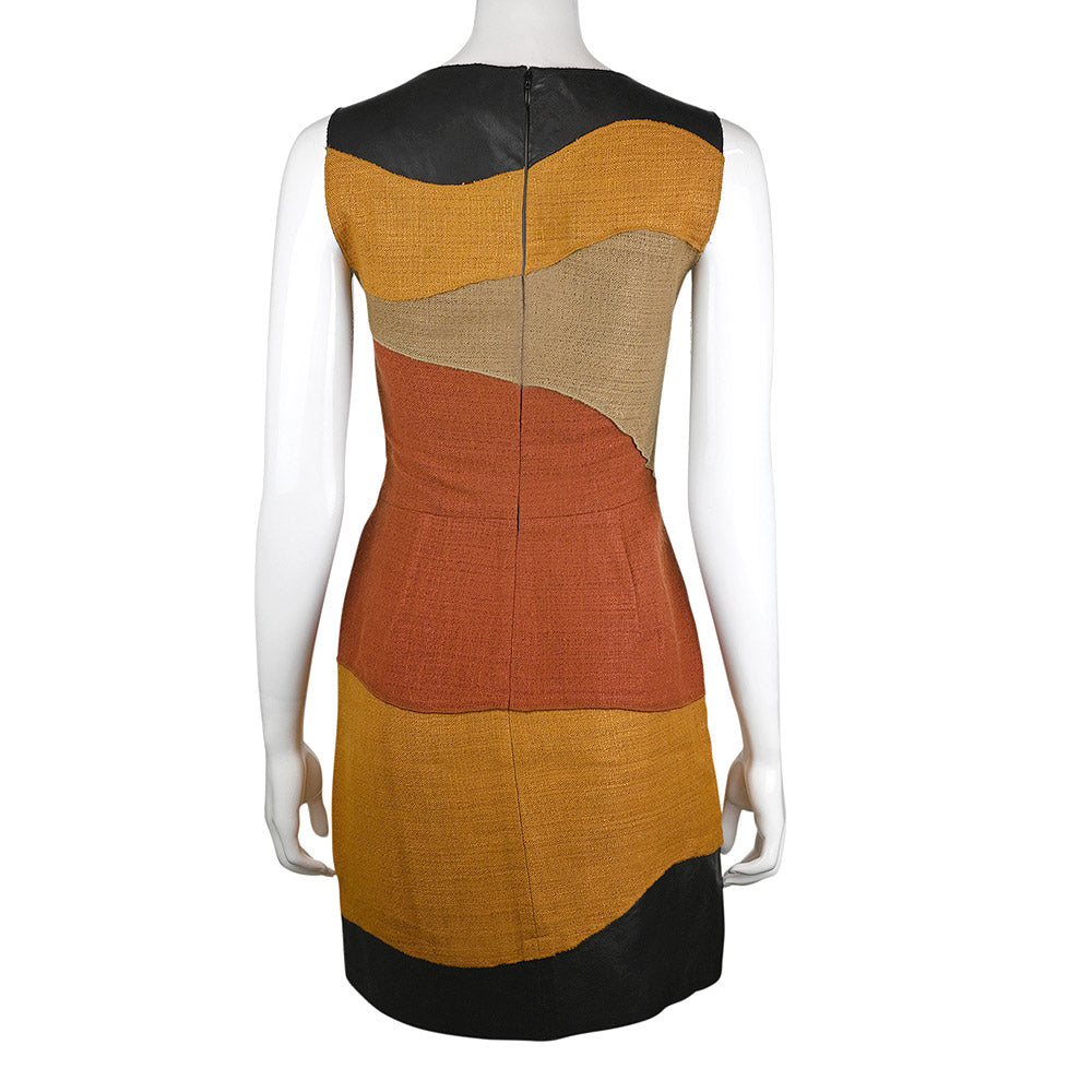 Proenza Schouler Linen & Leather Midi Dress