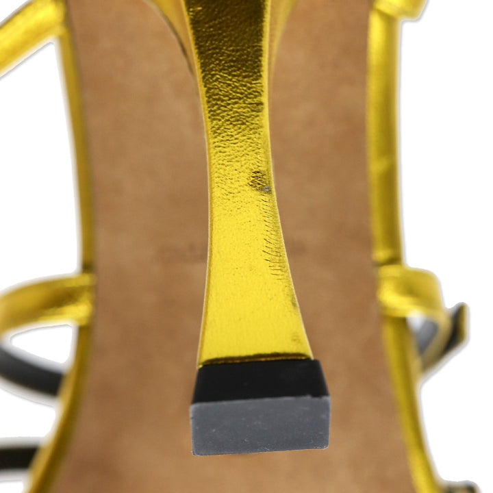Proenza Schouler Metallic Gold Nappa Buckle Square Sandals 90mm