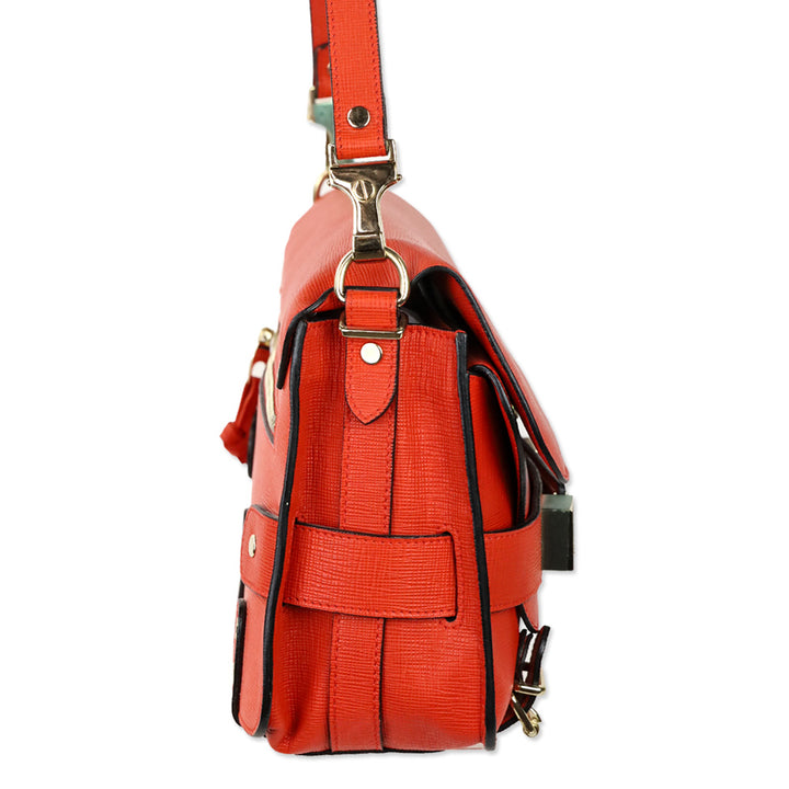 Proenza Schouler Orange Crosshatch Leather Mini PS11 Classic Shoulder Bag