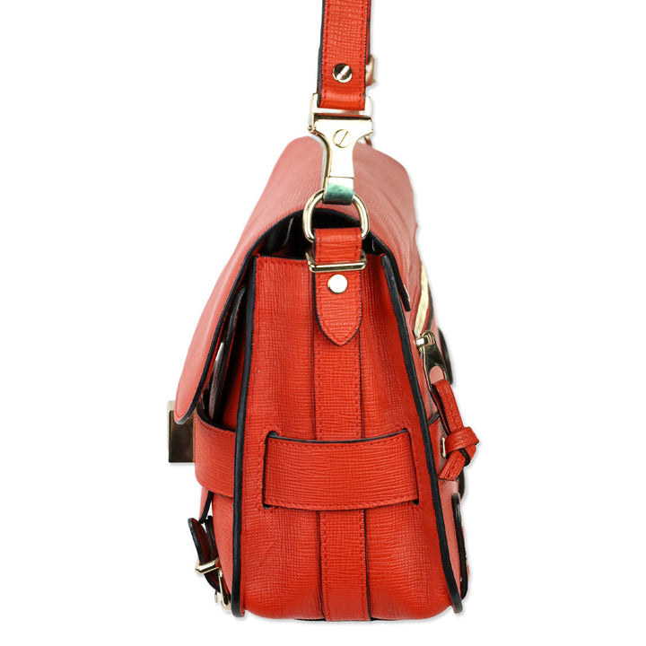 Proenza Schouler Orange Crosshatch Leather Mini PS11 Classic Shoulder Bag