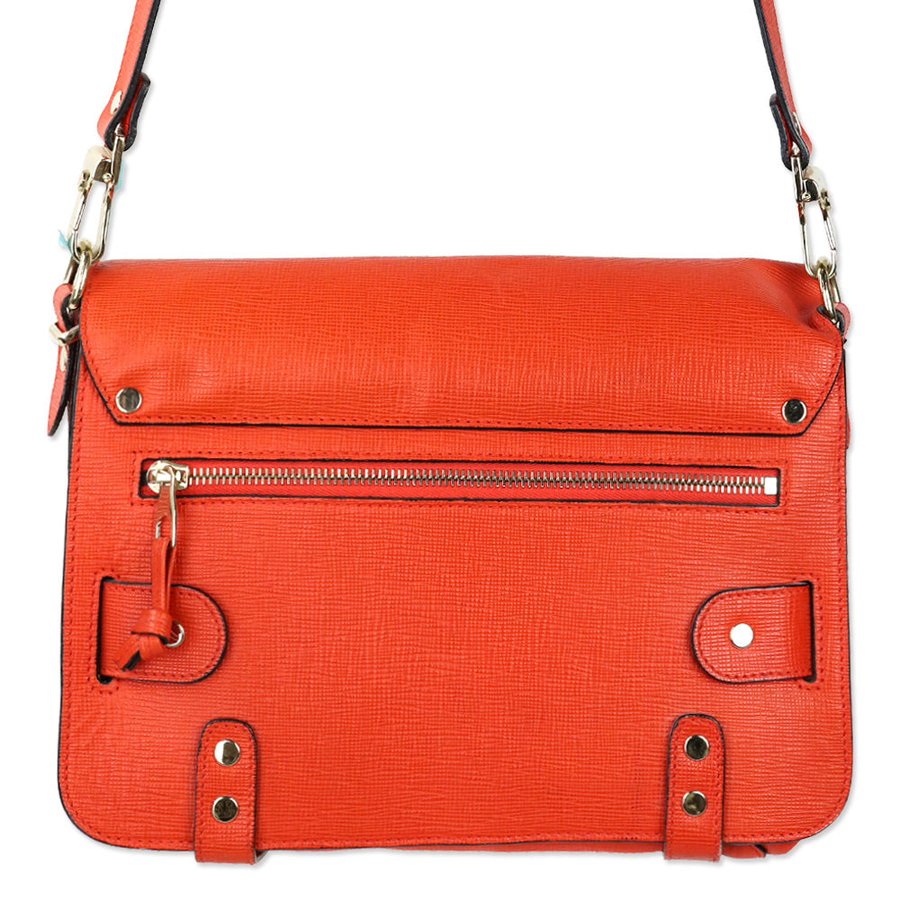 Proenza Schouler Orange Crosshatch Leather Mini PS11 Classic Shoulder Bag