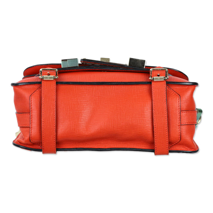 Proenza Schouler Orange Crosshatch Leather Mini PS11 Classic Shoulder Bag