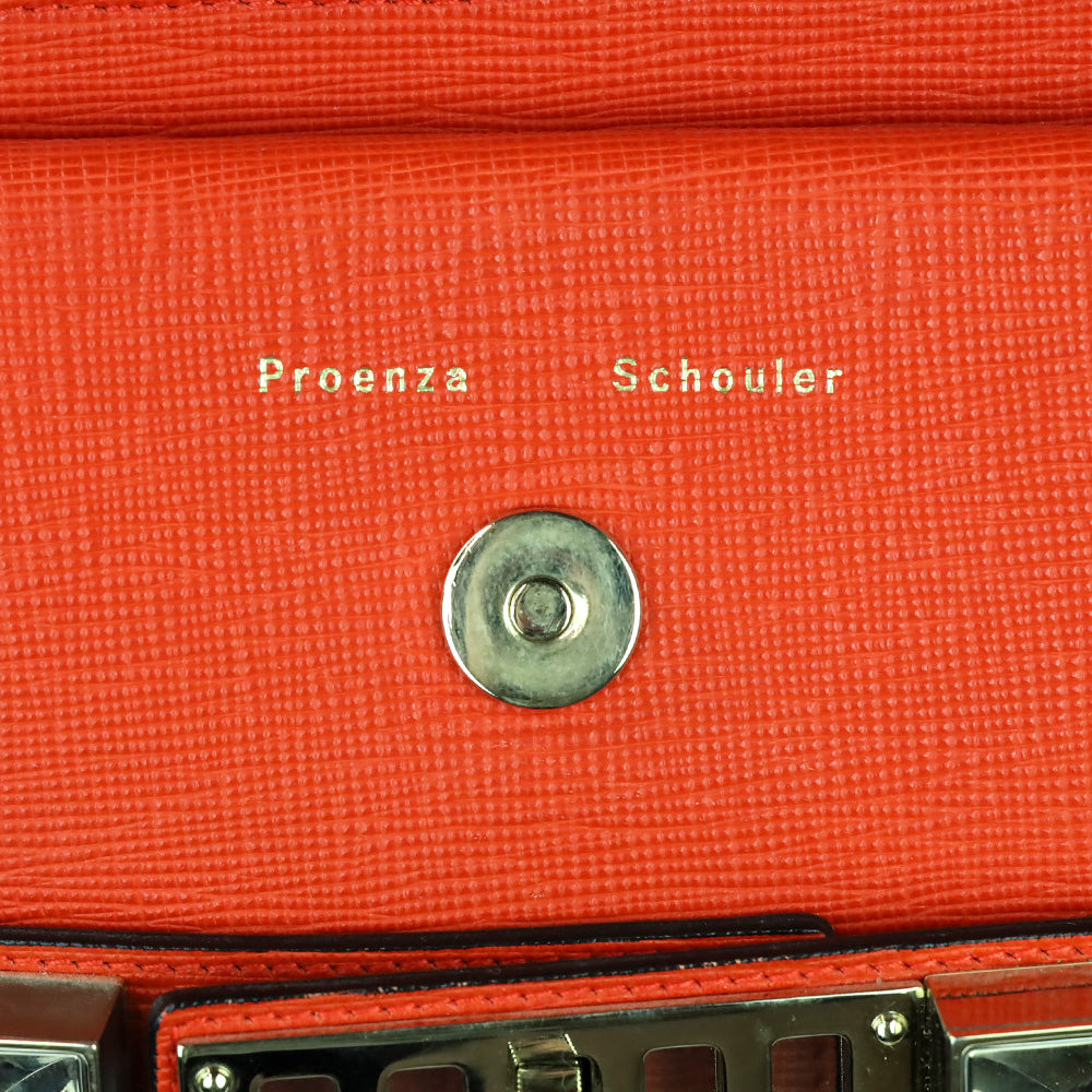 Proenza Schouler Orange Crosshatch Leather Mini PS11 Classic Shoulder Bag