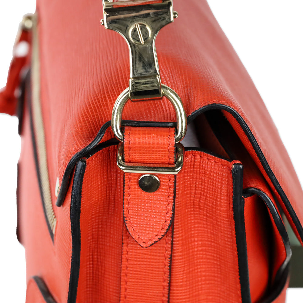 Proenza Schouler Orange Crosshatch Leather Mini PS11 Classic Shoulder Bag