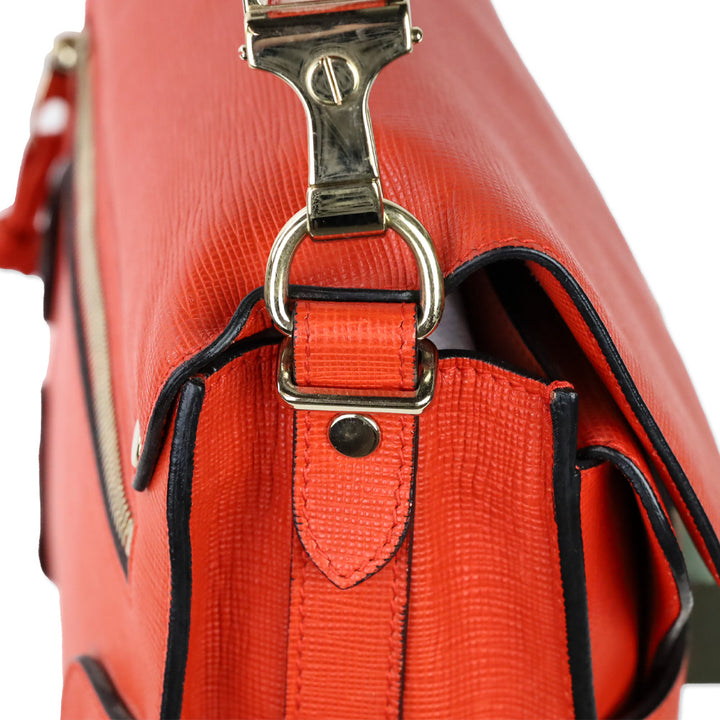 Proenza Schouler Orange Crosshatch Leather Mini PS11 Classic Shoulder Bag