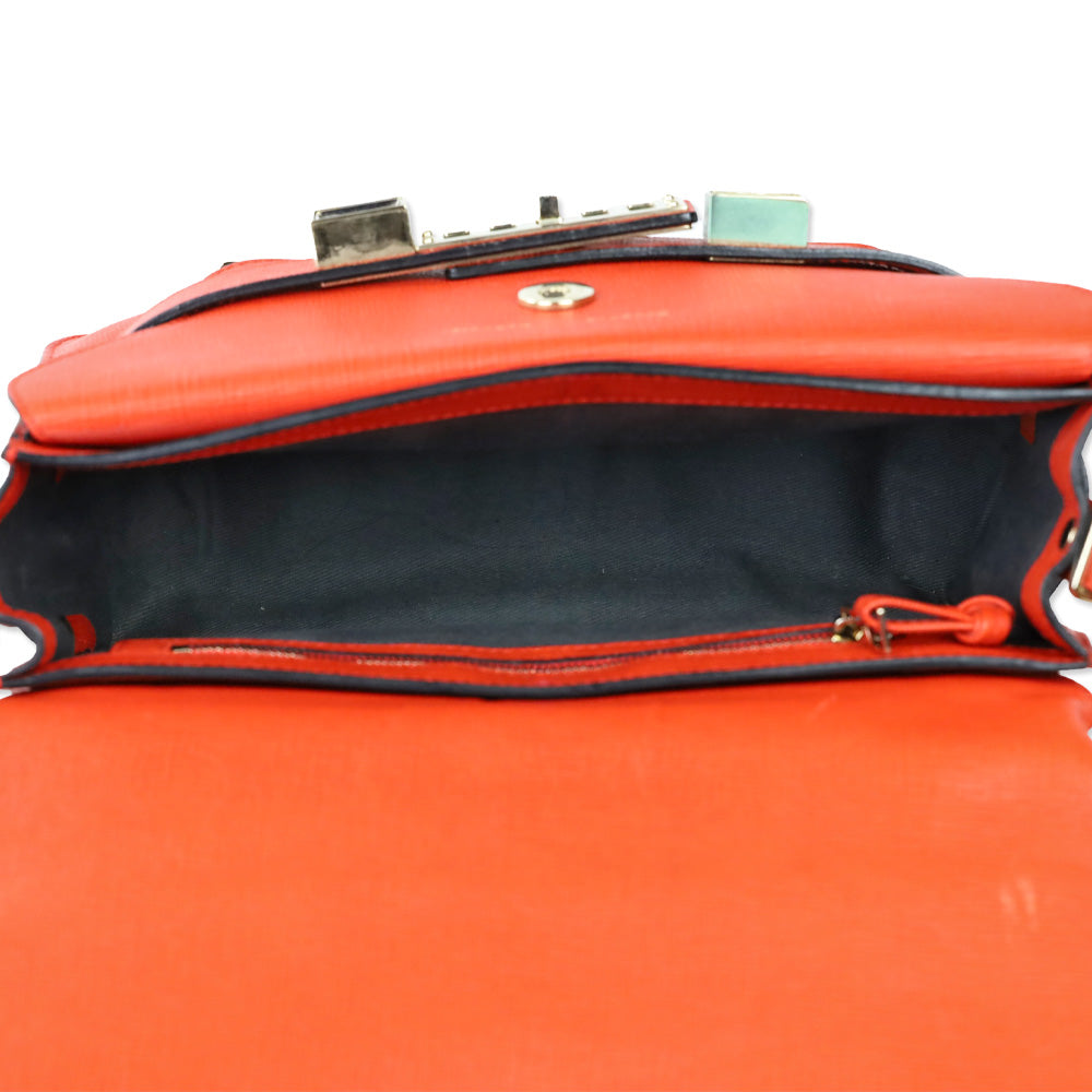 Proenza Schouler Orange Crosshatch Leather Mini PS11 Classic Shoulder Bag