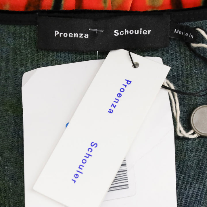 Proenza Schouler Tie-Dye Ombre Velvet Scoop Neck Long Sleeve Maxi Dress