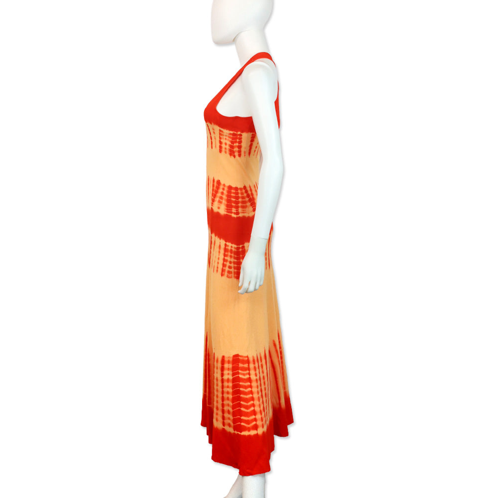 Proenza Schouler Viscose Knit Orange Multi Tie Dye Dress