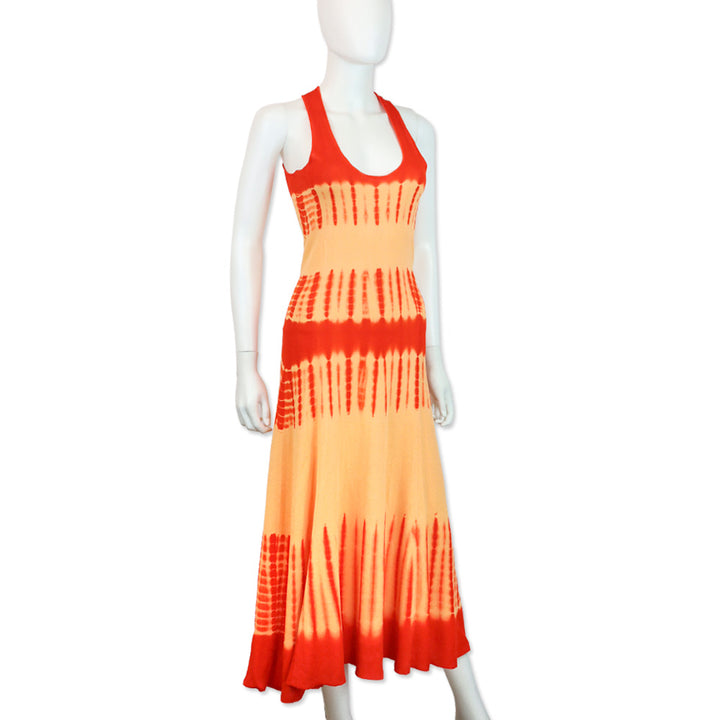 Proenza Schouler Viscose Knit Orange Multi Tie Dye Dress