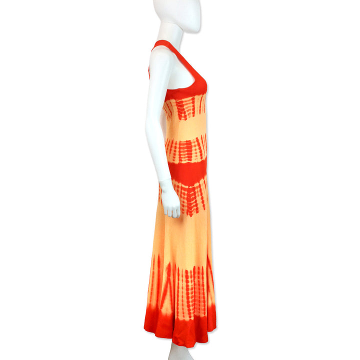 Proenza Schouler Viscose Knit Orange Multi Tie Dye Dress