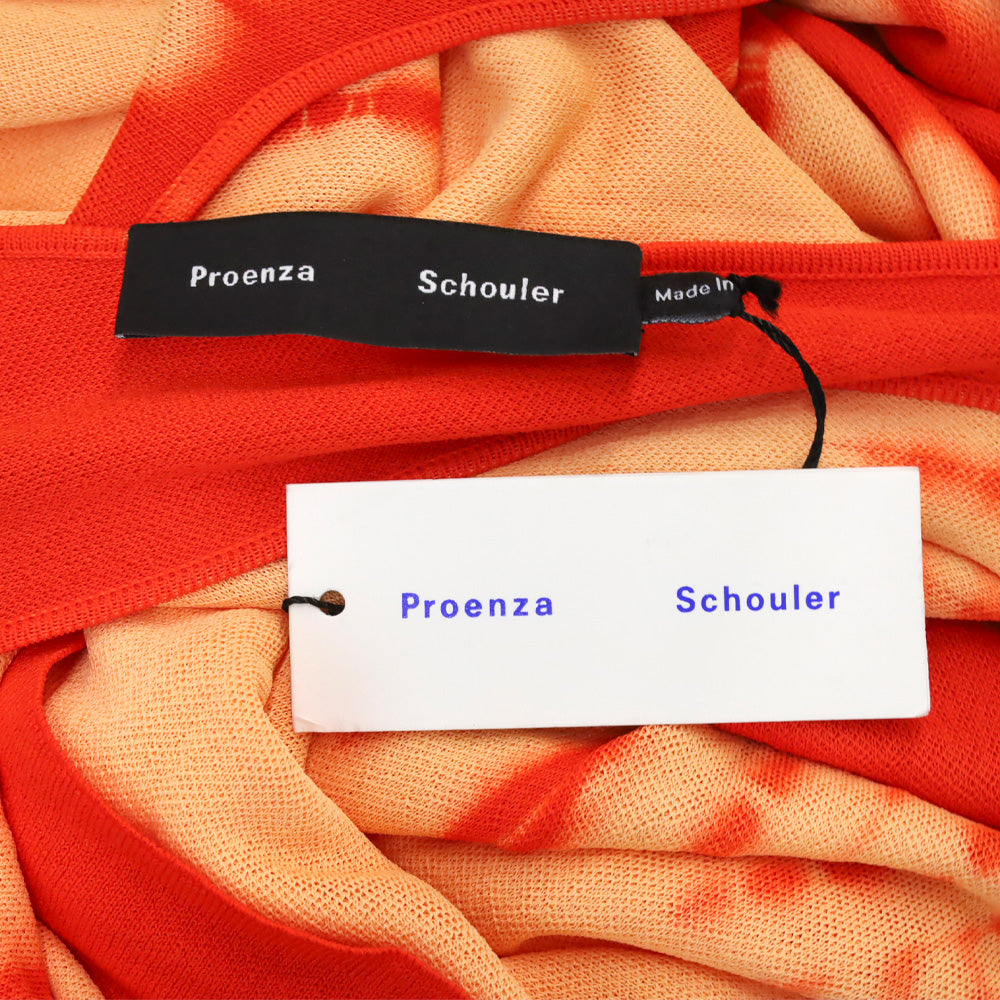 Proenza Schouler Viscose Knit Orange Multi Tie Dye Dress