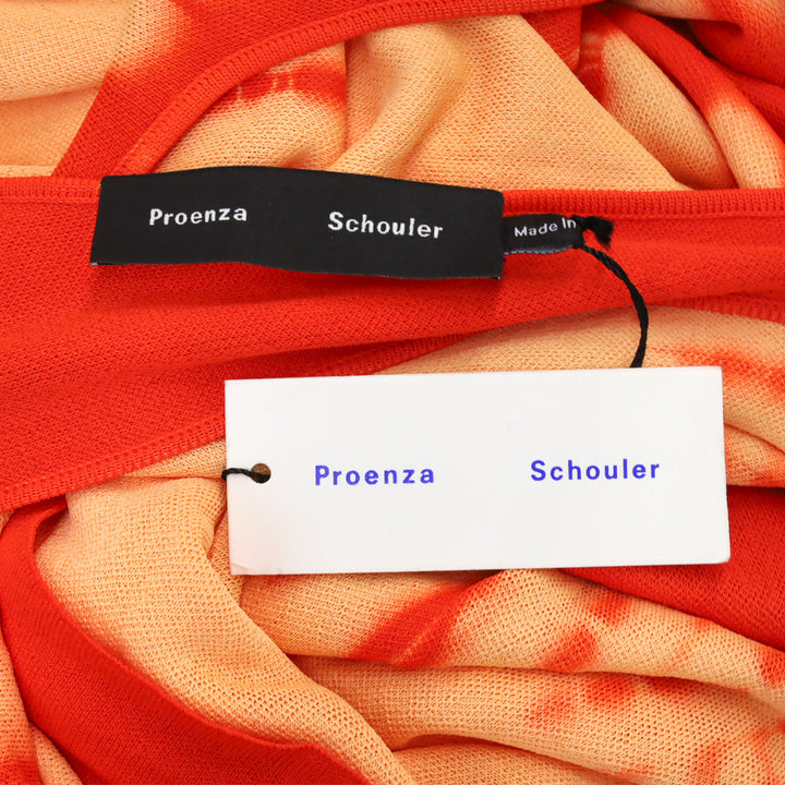 Proenza Schouler Viscose Knit Orange Multi Tie Dye Dress