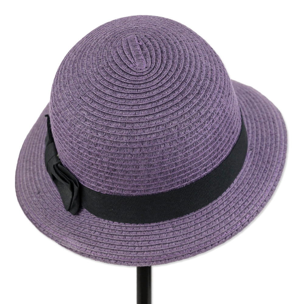 Purple Small Round Straw Hat
