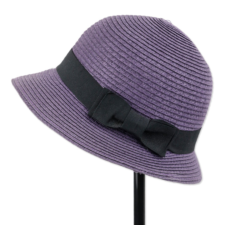 Purple Small Round Straw Hat