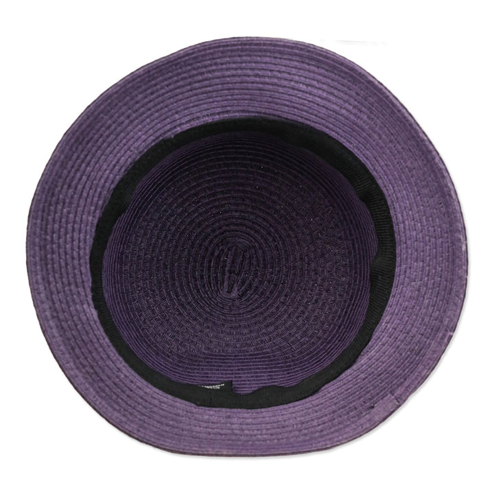 Purple Small Round Straw Hat