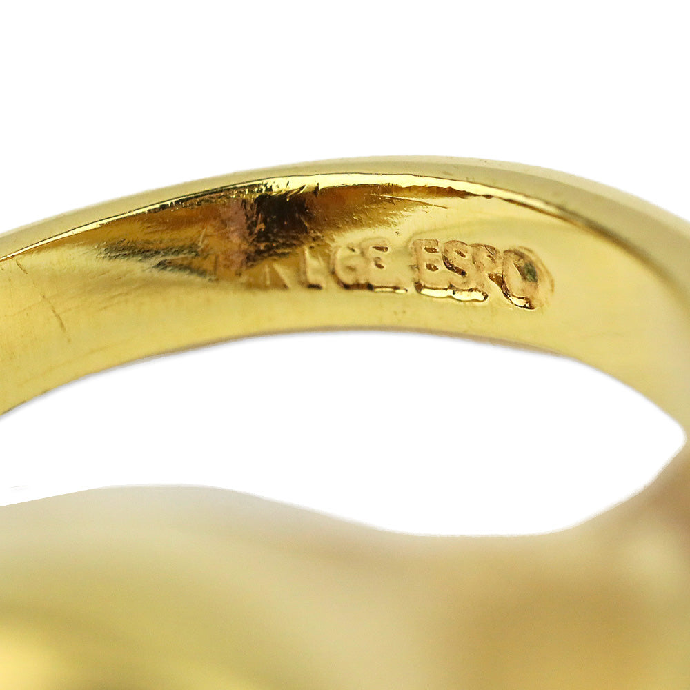 Purple/Green Oval Faceted Stones Gold-Tone Cocktail Ring