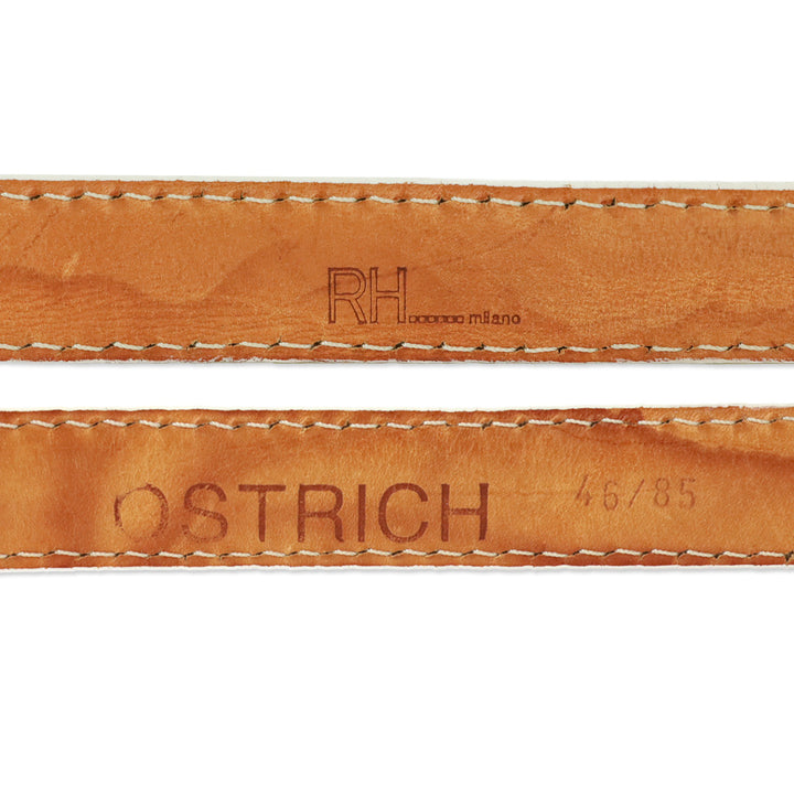 RH Milano White Crocodile Leather Belt with Wrapped Buckle