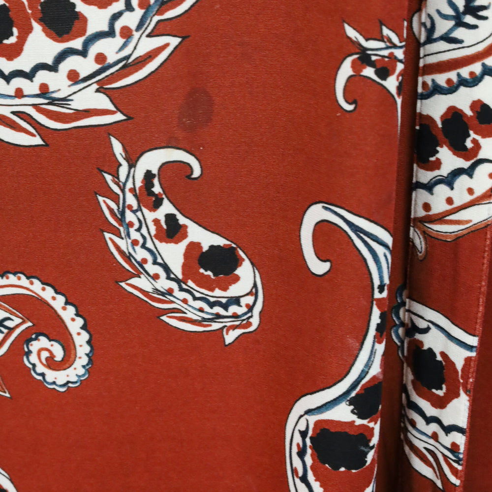 Rabanne Brown Paisley Print Stretch-jersey Cold-Shoulder Knotted Maxi Dress