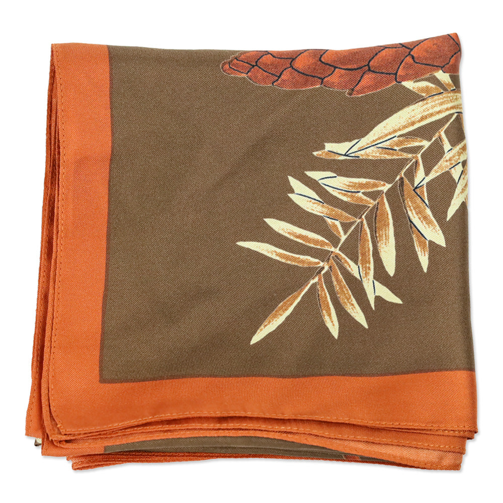 Rachel Comey Brown Pinecone Silk Scarf