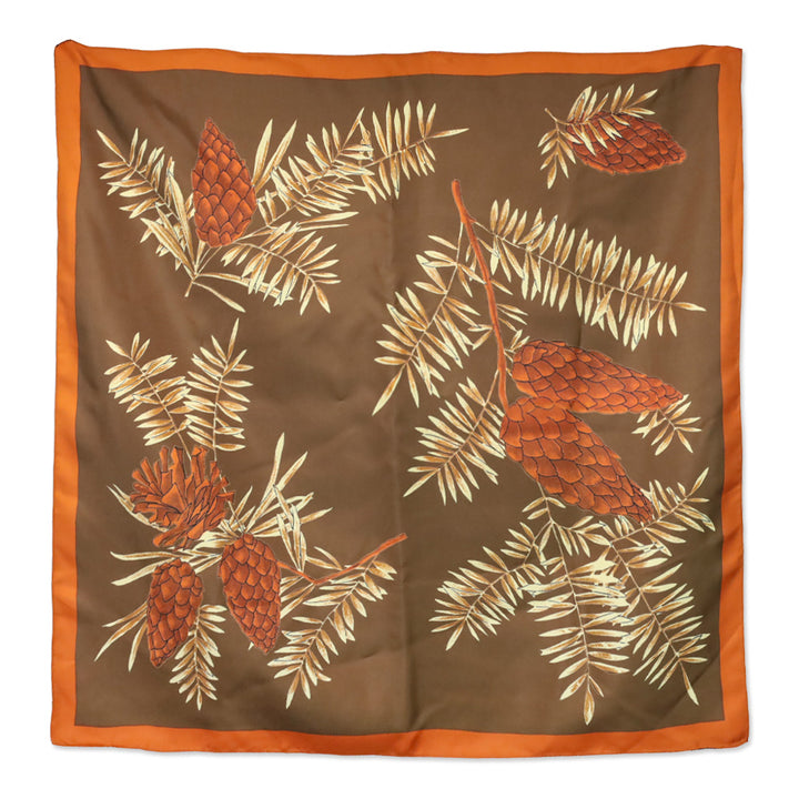 Rachel Comey Brown Pinecone Silk Scarf