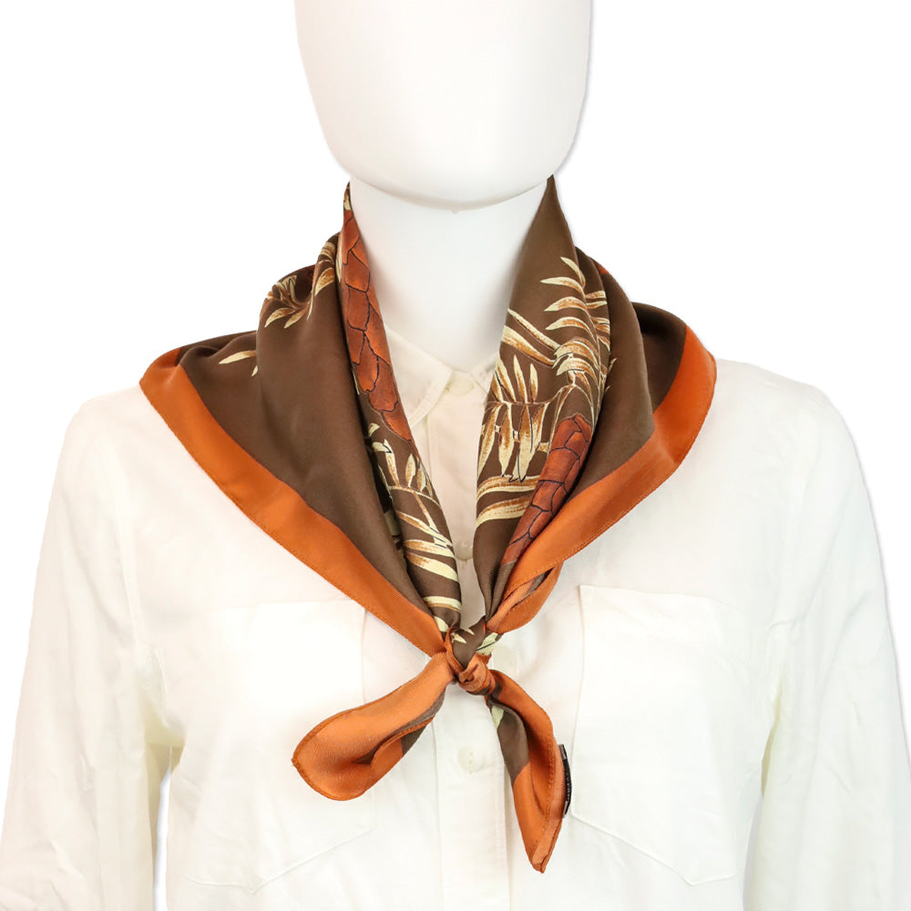 Rachel Comey Brown Pinecone Silk Scarf