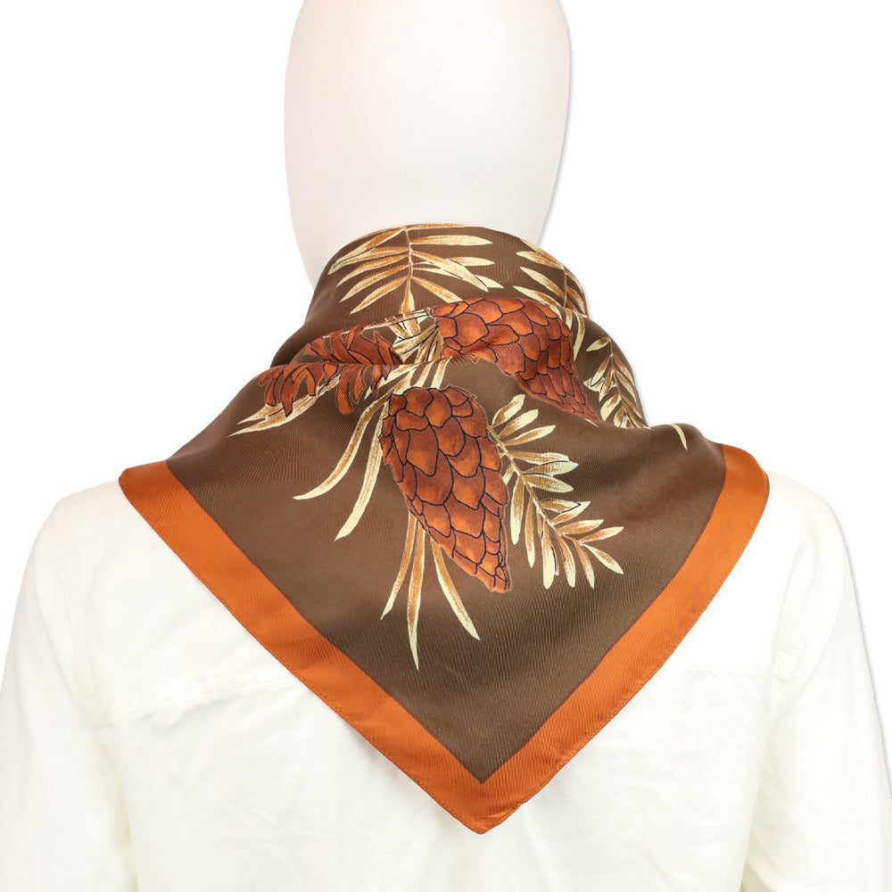 Rachel Comey Brown Pinecone Silk Scarf