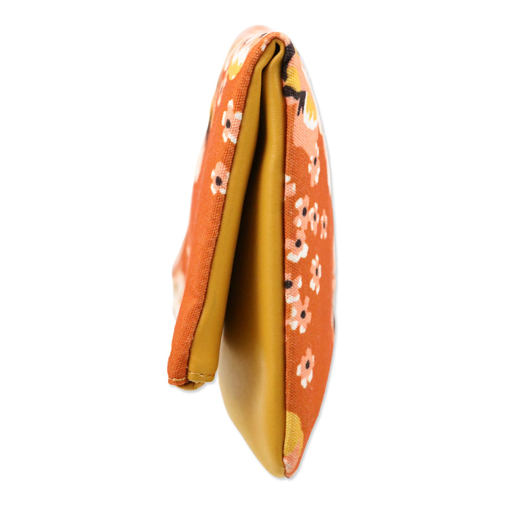 Rachel Pally Orange/Yellow Canvas Leather Floral Print Clutch