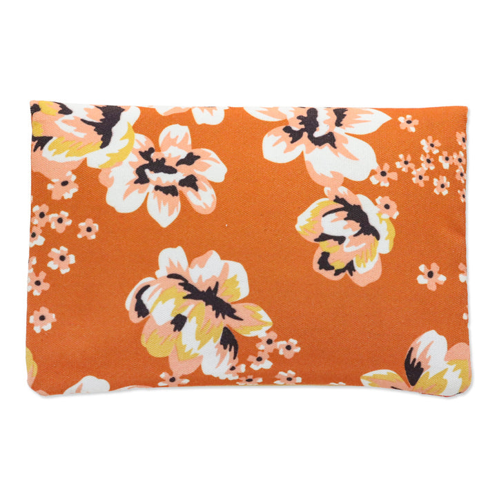 Rachel Pally Orange/Yellow Canvas Leather Floral Print Clutch