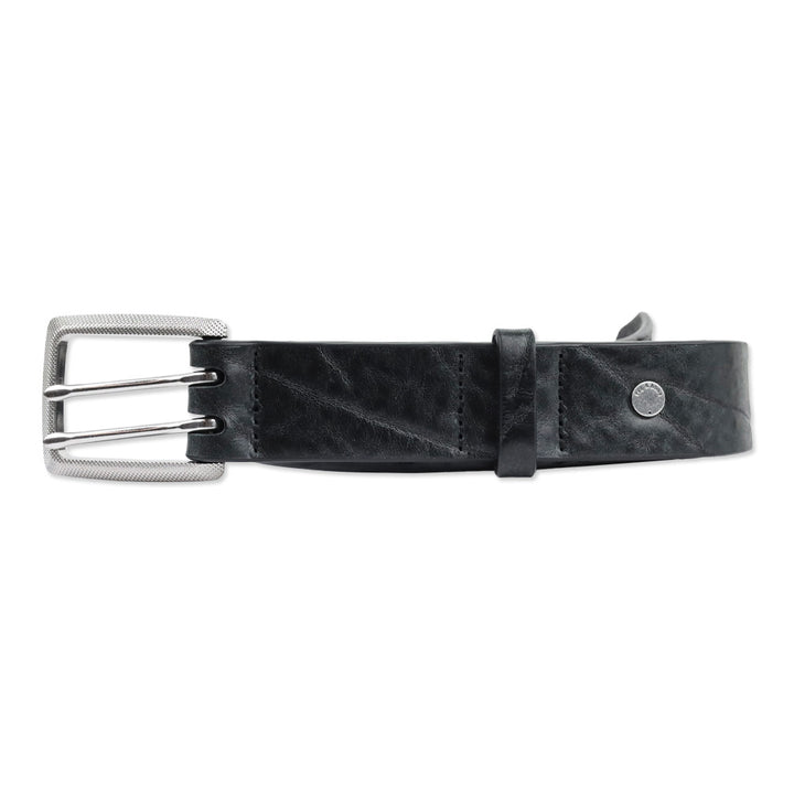 Rag & Bone Black Studded Double Grommet Leather Belt