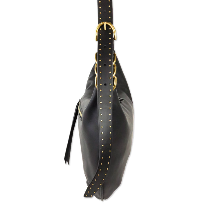 Rag & Bone Black/Gold Mercer Medium Leather Hobo