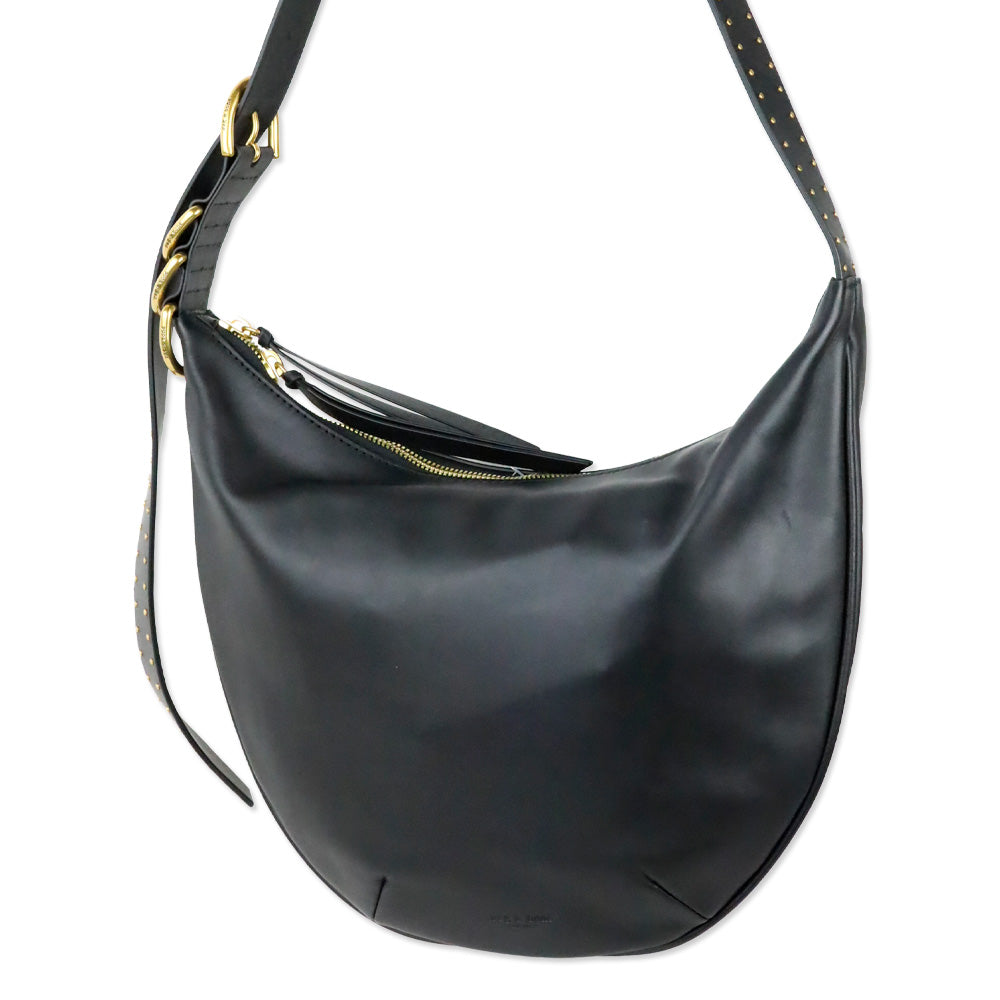 Rag & Bone Black/Gold Mercer Medium Leather Hobo